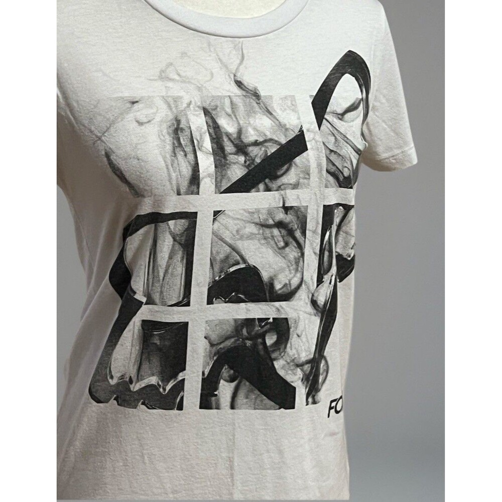 FOX Racing Fitted T-shirt Ladies Size M White Black Graphic Design Y2K - Picture 3 of 8